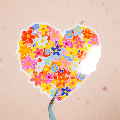 Colourful Heart Posy Sticker