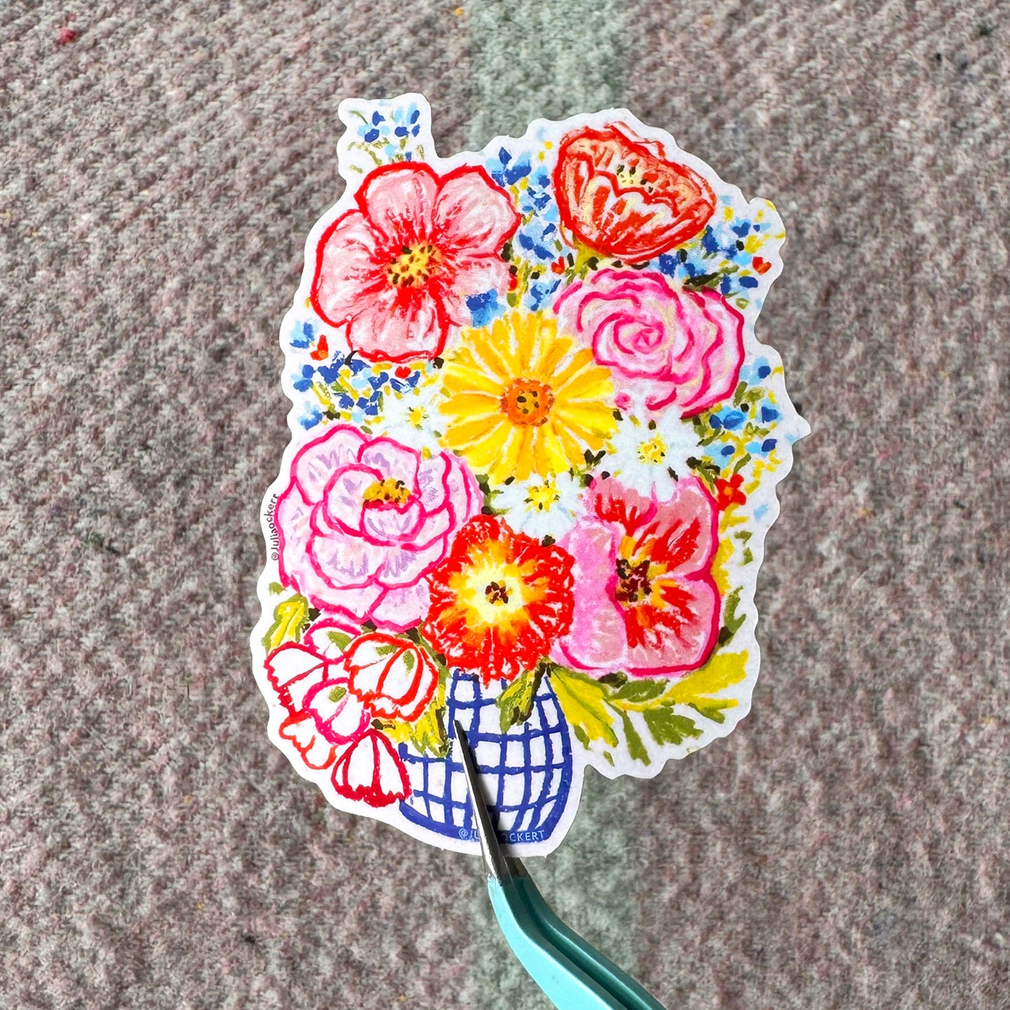 Scribbly Flower Bouquet Sticker