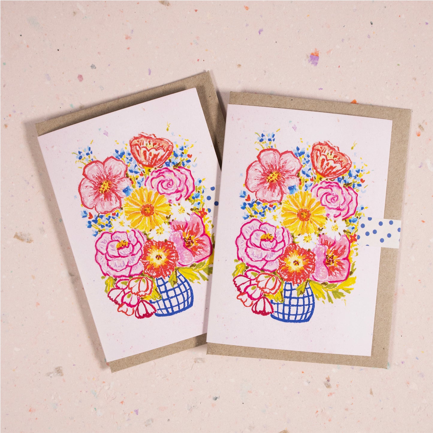 Scribbly Floral Bouquet Greeting Card
