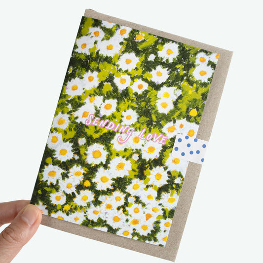 Sending Love (Daisy Field) Greeting Card