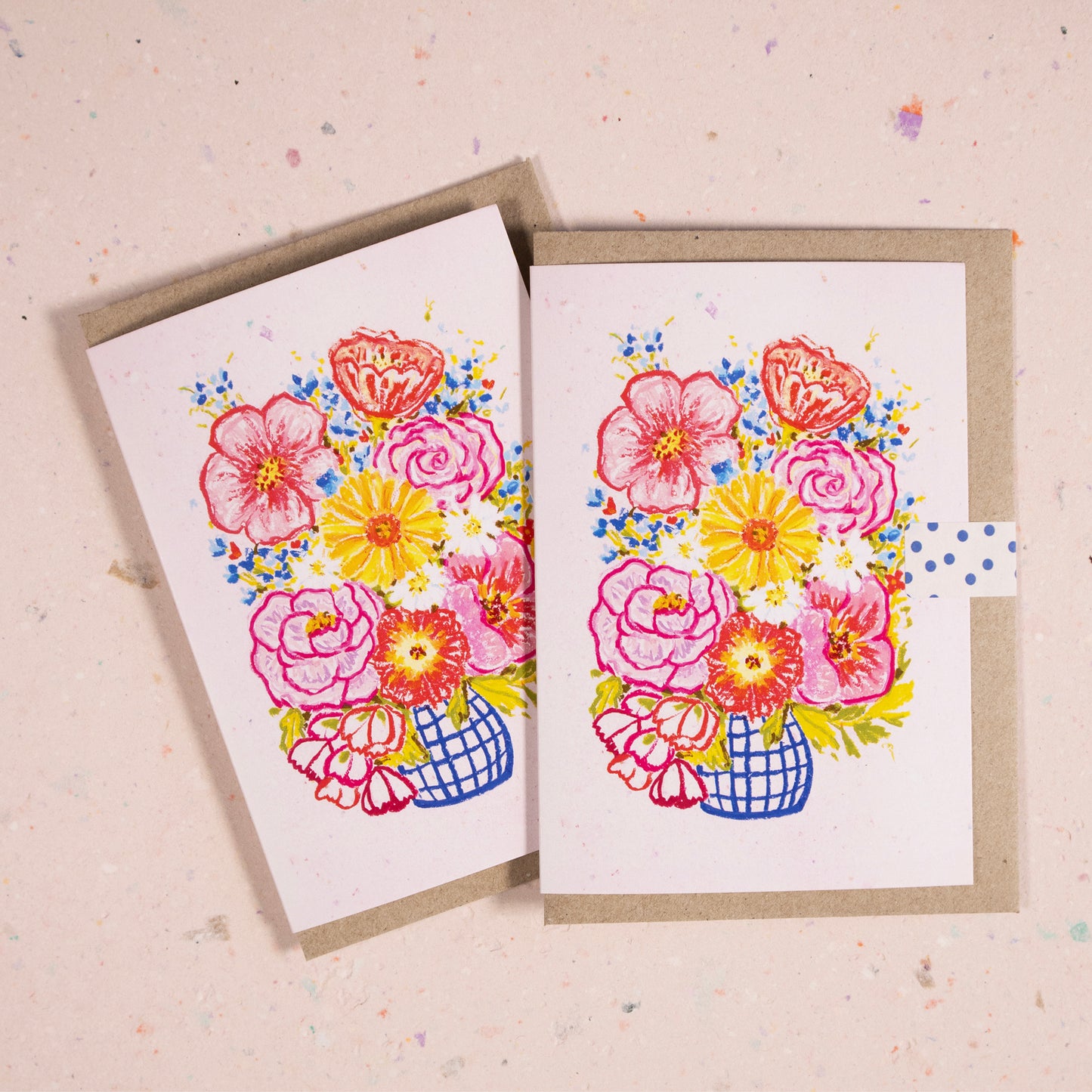 Scribbly Floral Bouquet Greeting Card