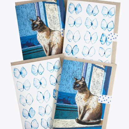 Oil Pastel Siamese Cat Greeting Card