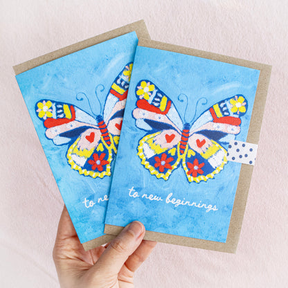 To New Beginnings - Butterfly Greeting Card