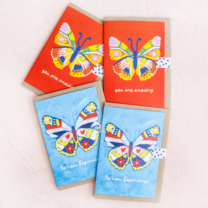 To New Beginnings - Butterfly Greeting Card