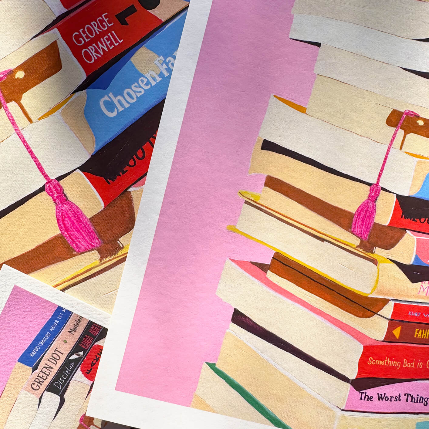 Book Stack Art Print