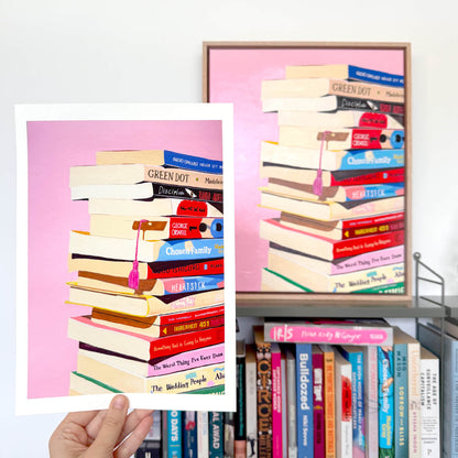 Book Stack Art Print