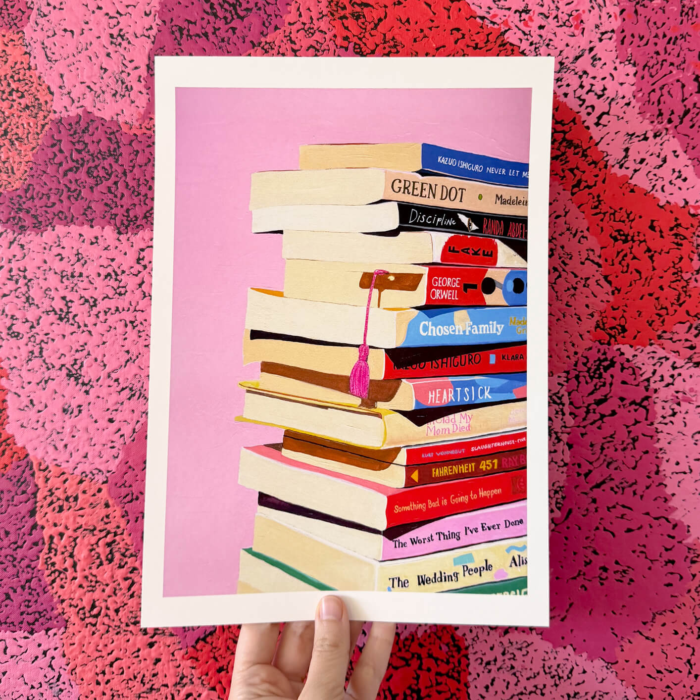 Book Stack Art Print