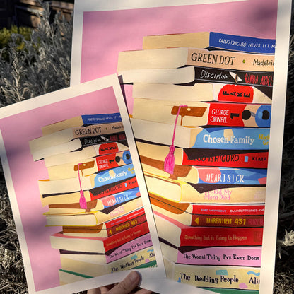 Book Stack Art Print