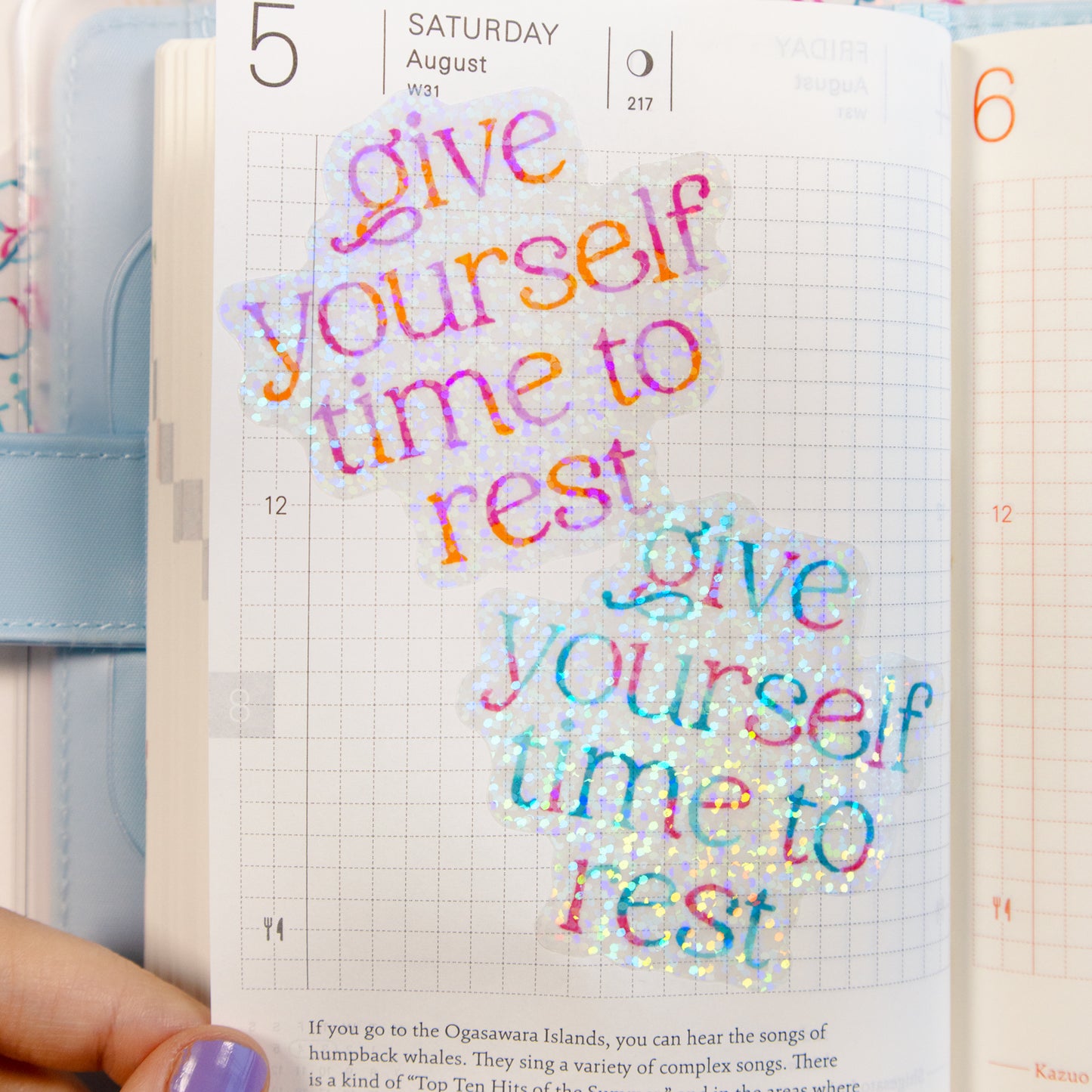 Give Yourself Time To Rest Glitter Stickers