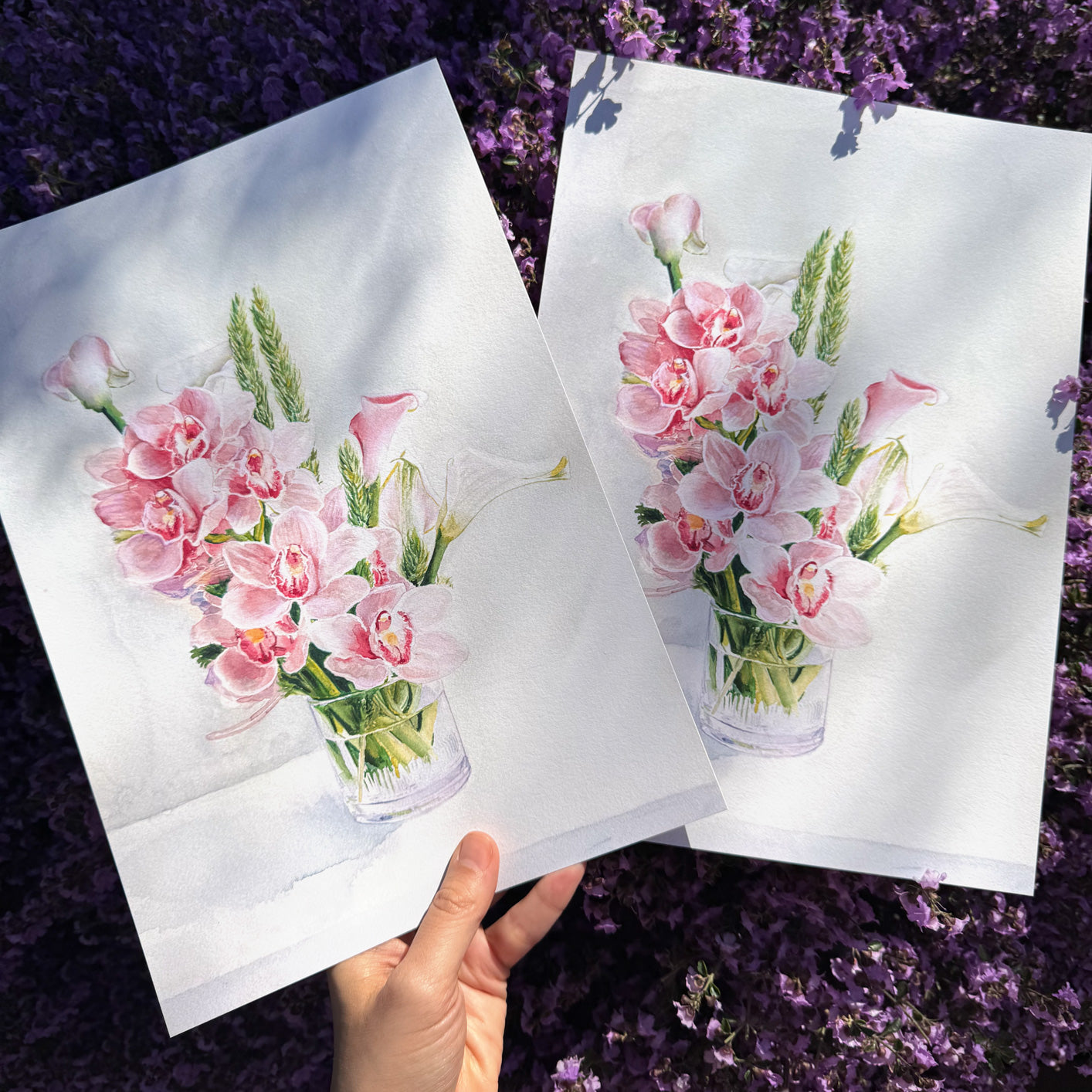Orchids and Lilies Still Life Art Print