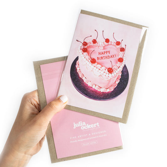 Pink Princess BDAY Cake Greeting Card