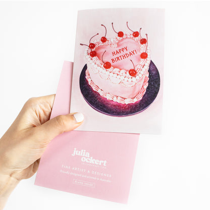 Pink Princess BDAY Cake Greeting Card