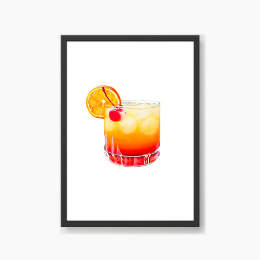 Tequila Sunrise Cocktail Art