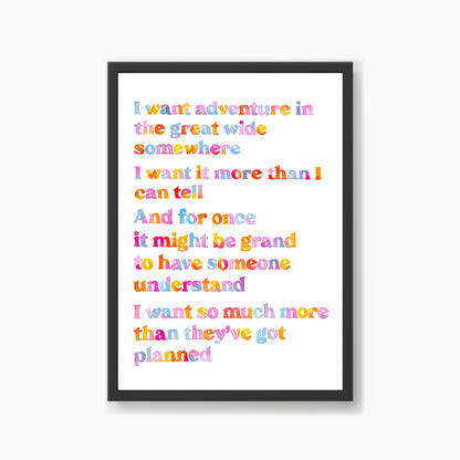 I Want Adventure (Belle Reprise Song) Print