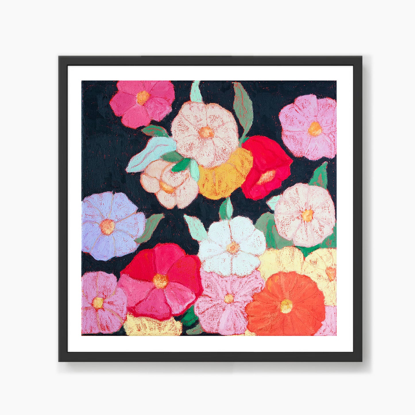 Midnight Moonflowers Art Print