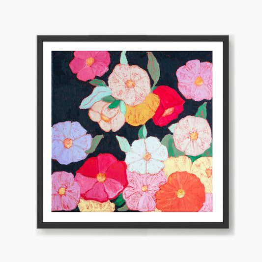 Midnight Moonflowers Art Print