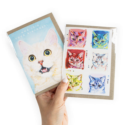 Cute Cat Colour Swatches Greeting Card