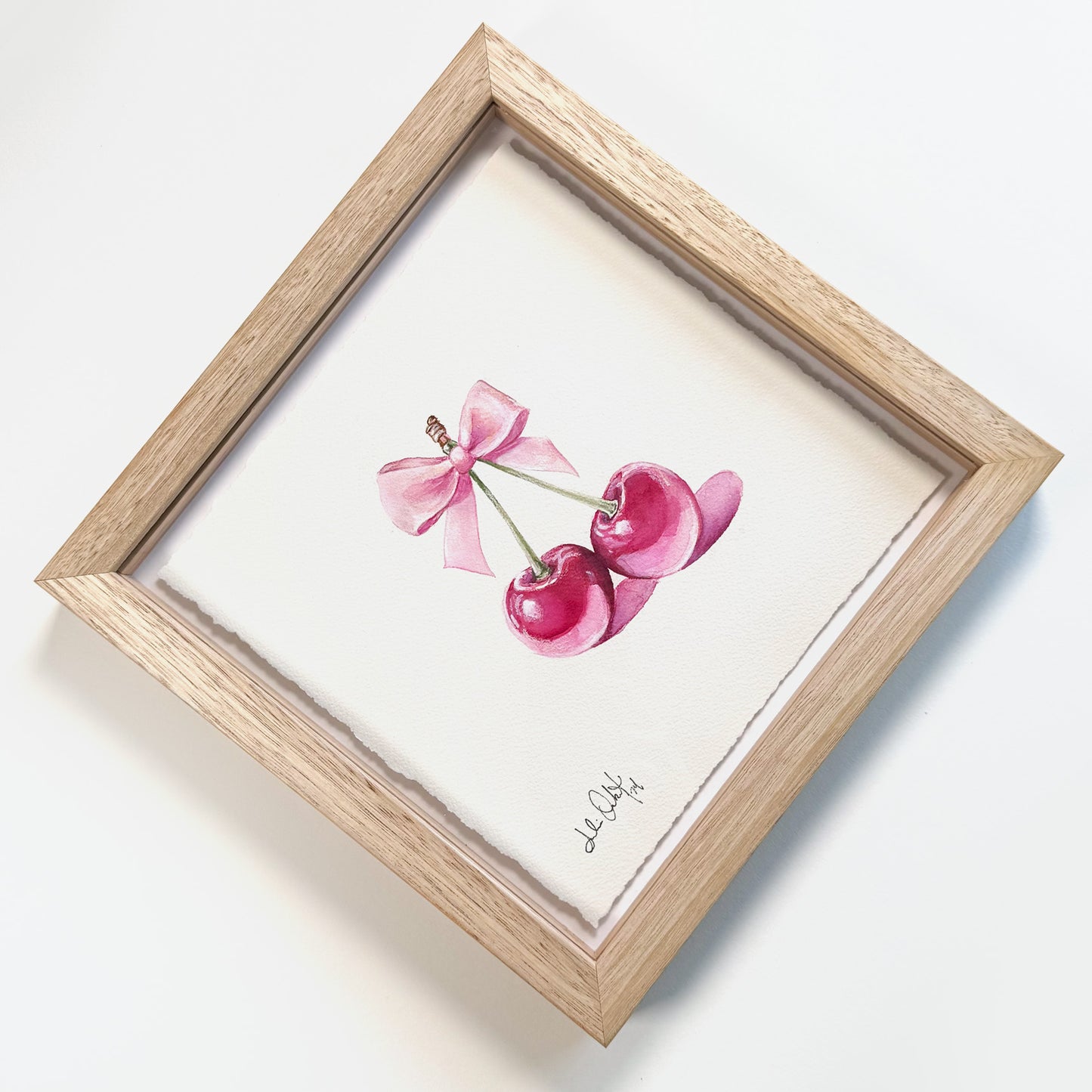 Original Bow & Cherries Framed Artwork