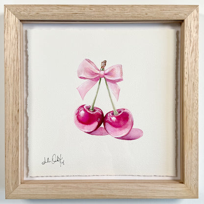 Original Bow & Cherries Framed Artwork