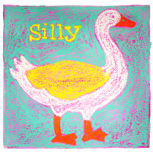 Silly Goose in Oil Pastel (Blue)