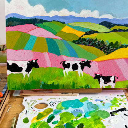 Hinterland Cows Original Landscape Artwork