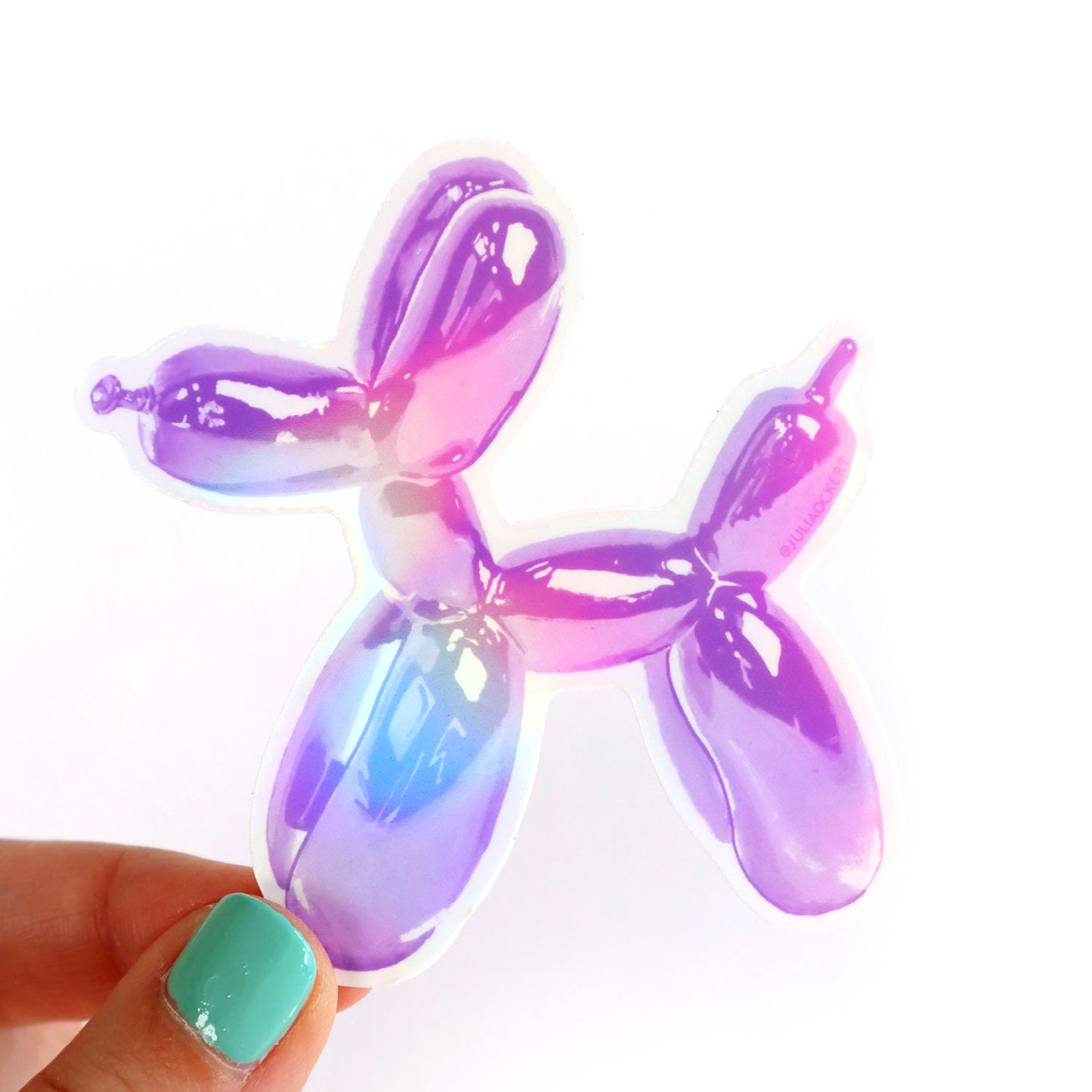 Balloon Dog (Purple) Holographic Vinyl Sticker