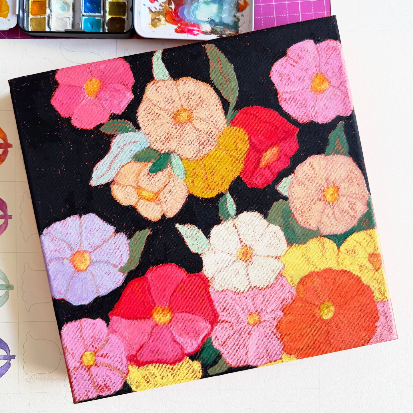 Midnight Moonflowers Original Artwork