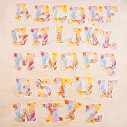 Yellow Alphabet Glitter Stickers