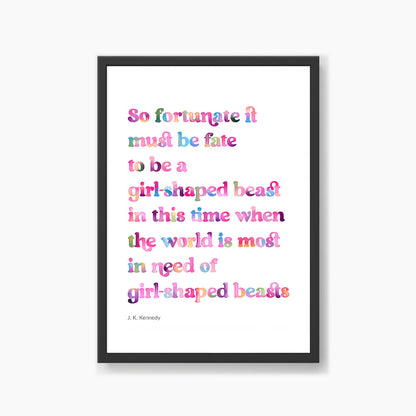 Girl-Shaped Beast Poem Print