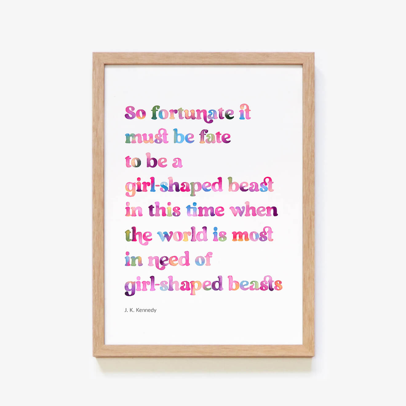 Girl-Shaped Beast Poem Print