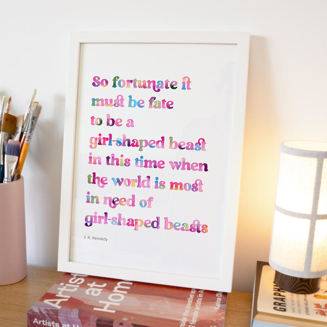Girl-Shaped Beast Poem Print