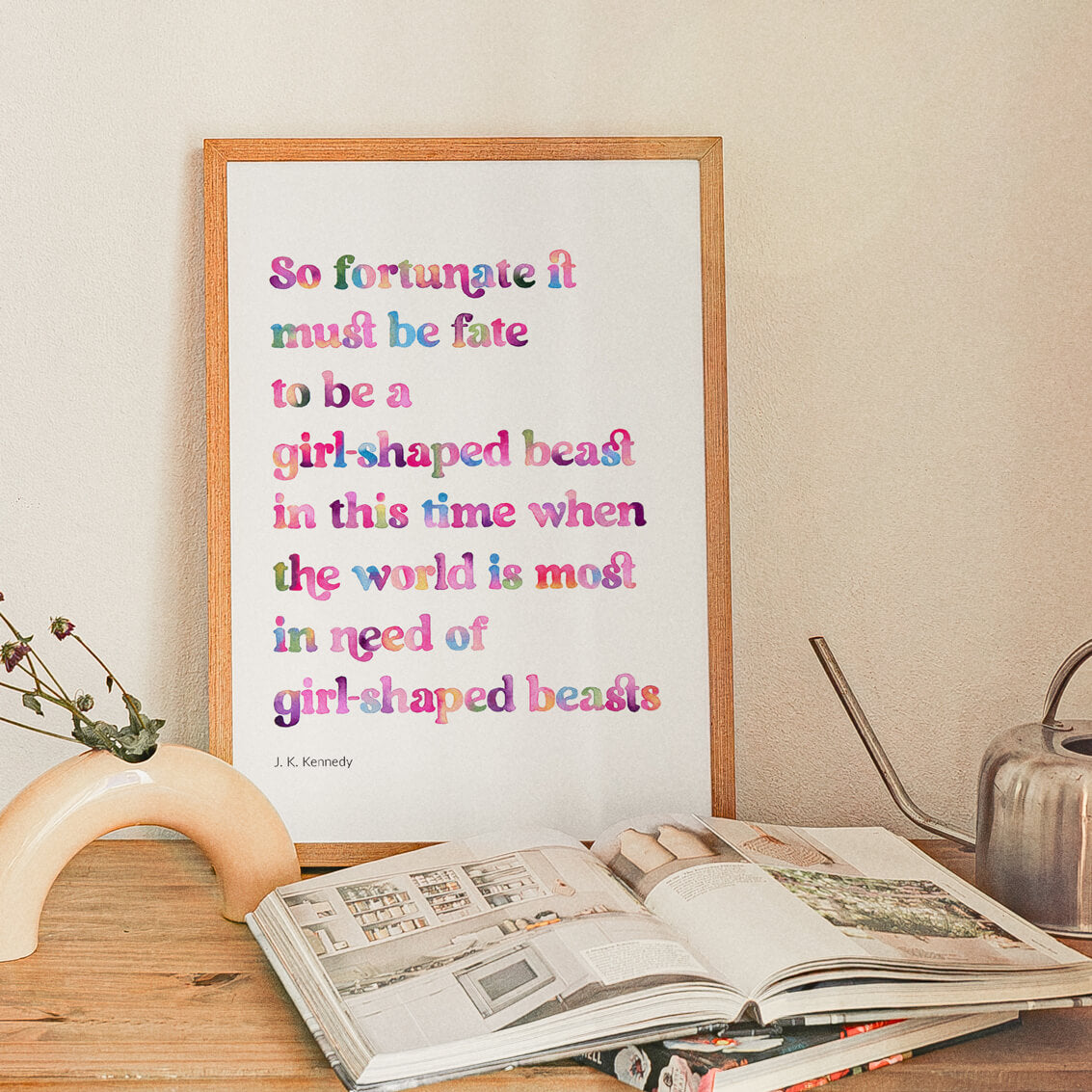 Girl-Shaped Beast Poem Print