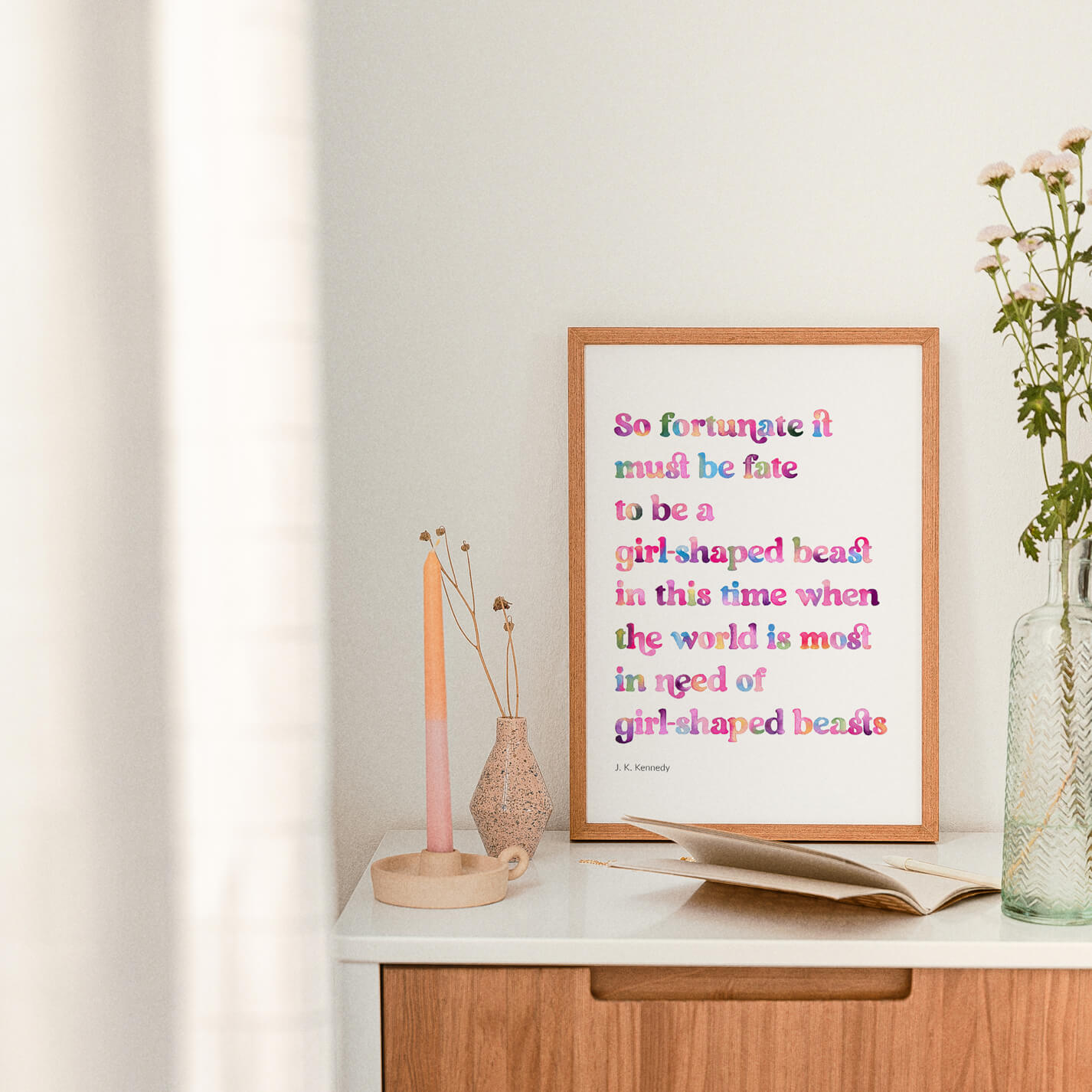 Girl-Shaped Beast Poem Print