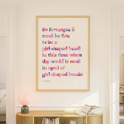 Girl-Shaped Beast Poem Print
