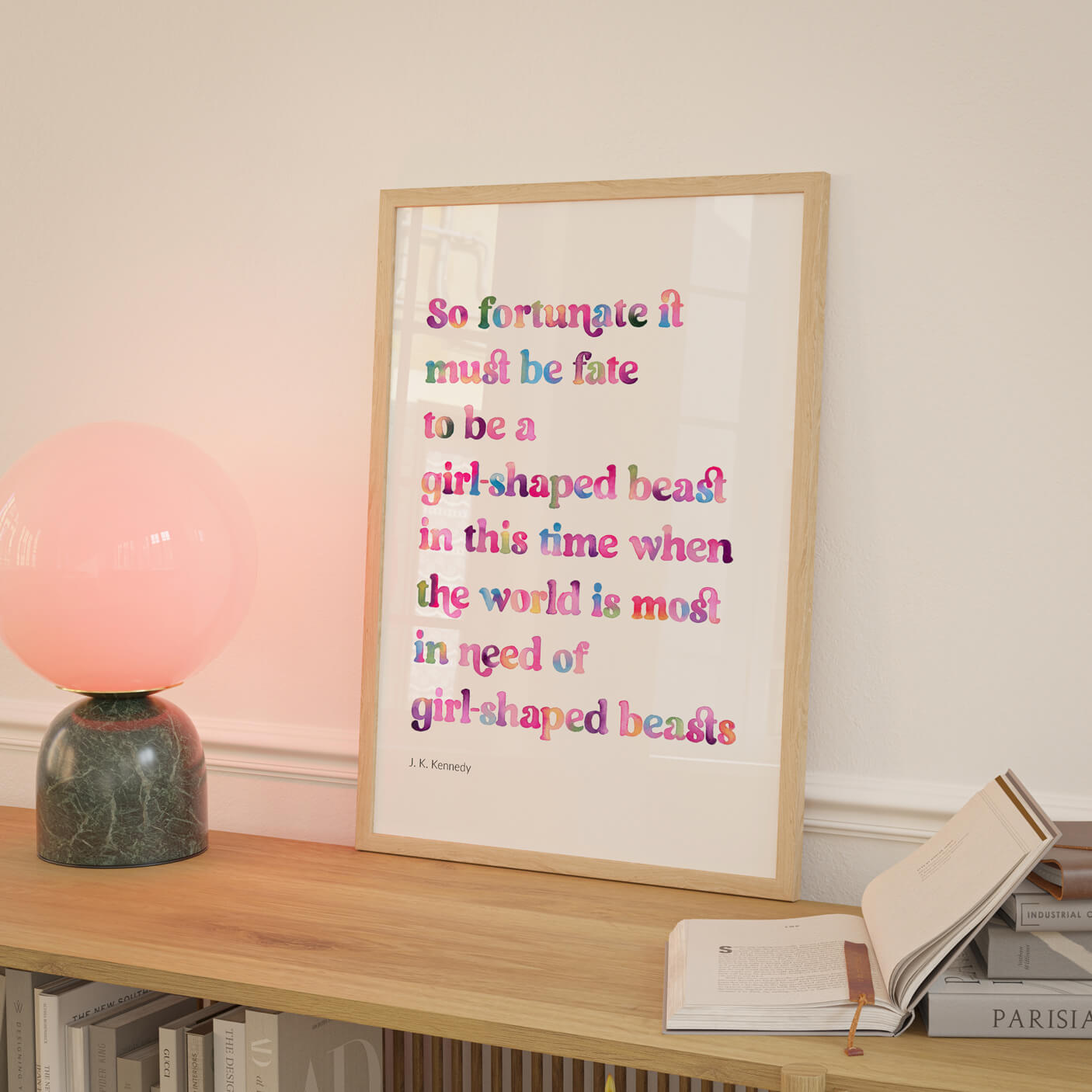 Girl-Shaped Beast Poem Print