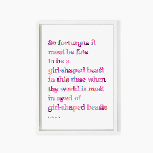 Girl-Shaped Beast Poem Print