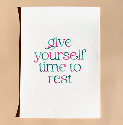 Give Yourself Time To Rest V1 Quote