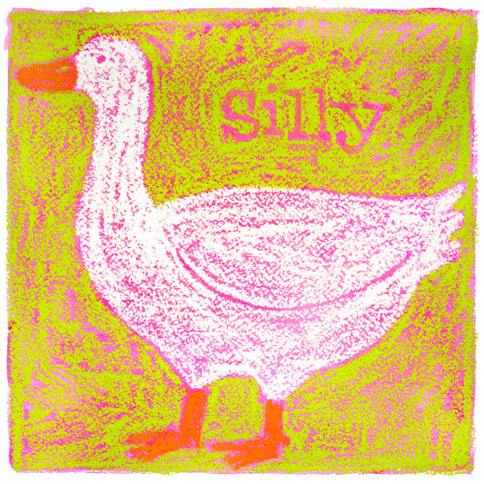 Silly Goose in Oil Pastel (Green)