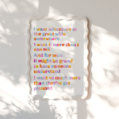 I Want Adventure (Belle Reprise Song) Print