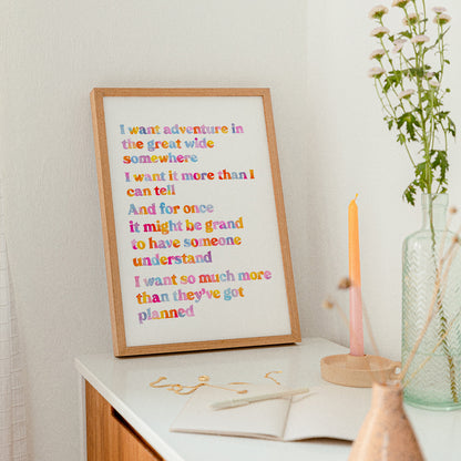 I Want Adventure (Belle Reprise Song) Print