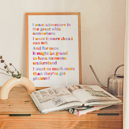 I Want Adventure (Belle Reprise Song) Print