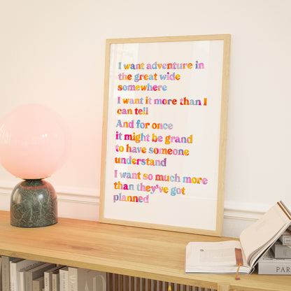 I Want Adventure (Belle Reprise Song) Print
