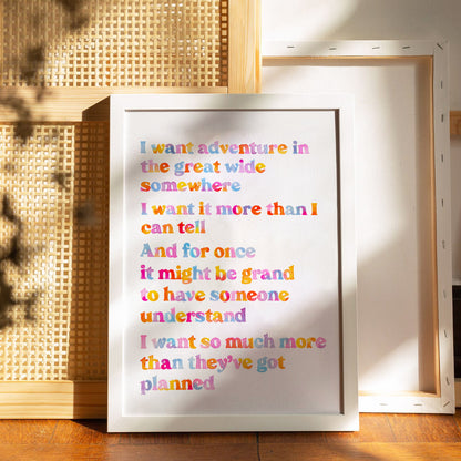 I Want Adventure (Belle Reprise Song) Print