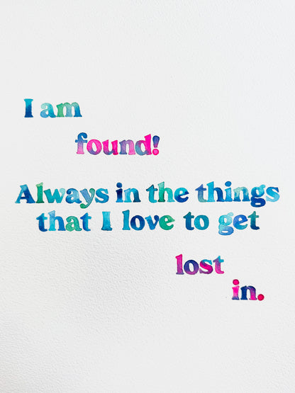 Love To Get Lost Original Watercolour Painting