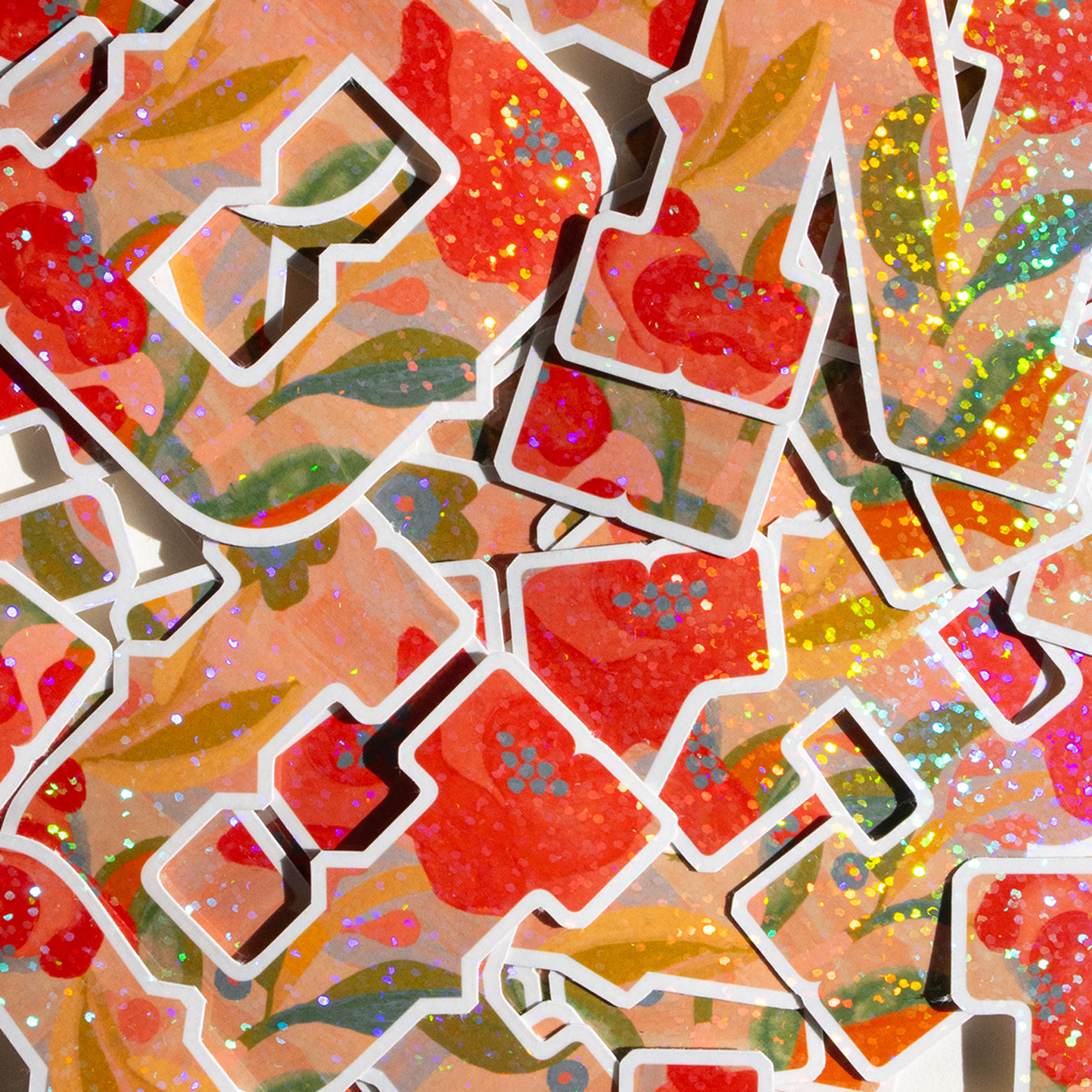 Red Alphabet Glitter Stickers