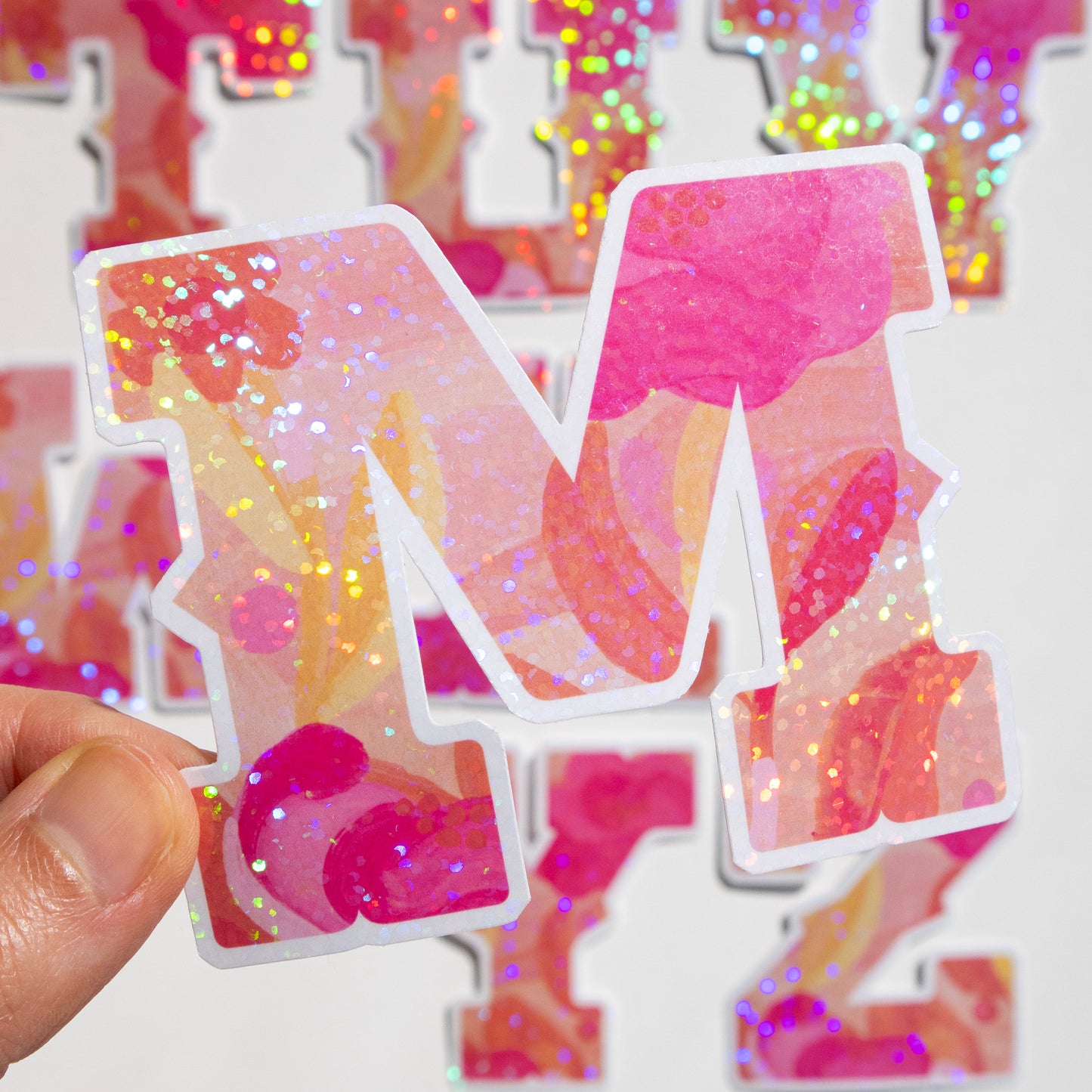 Pink Alphabet Glitter Stickers