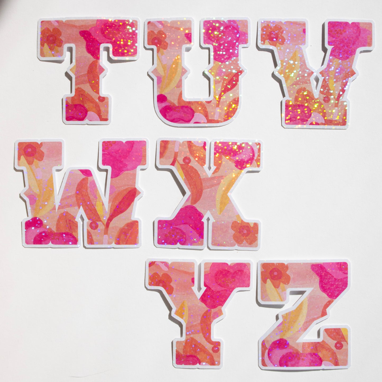 Pink Alphabet Glitter Stickers