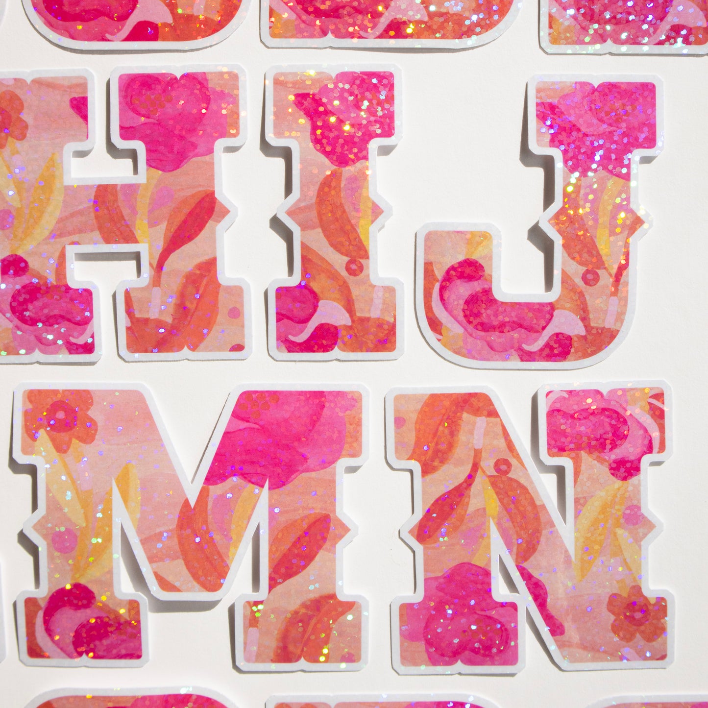 Pink Alphabet Glitter Stickers