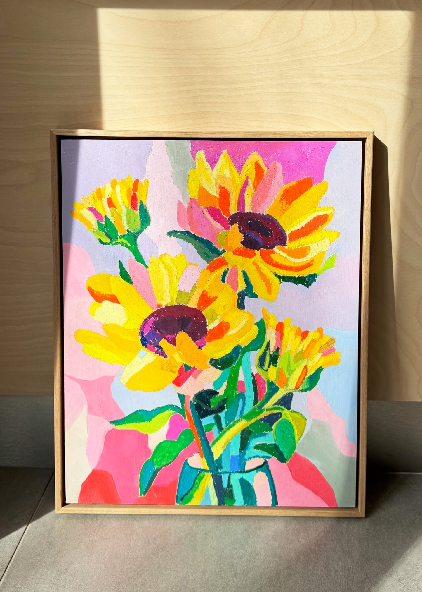 Sunflower Shenanigans Framed Original Artwork