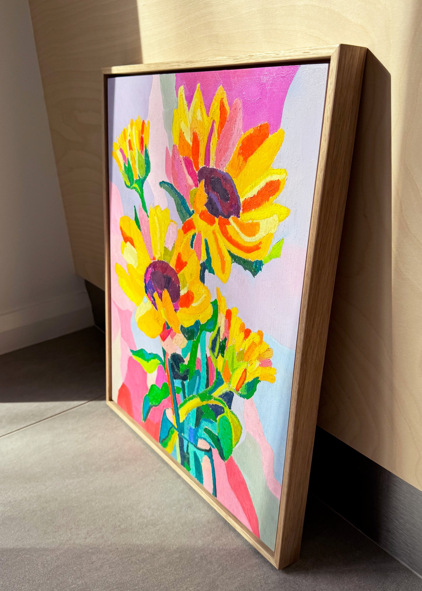 Sunflower Shenanigans Framed Original Artwork